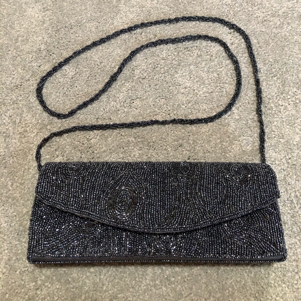 Beaded black bag